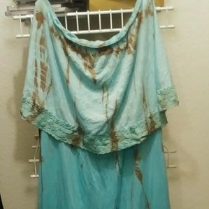 T ❤ Party Bahamian Blue Mullet Fringed Dress